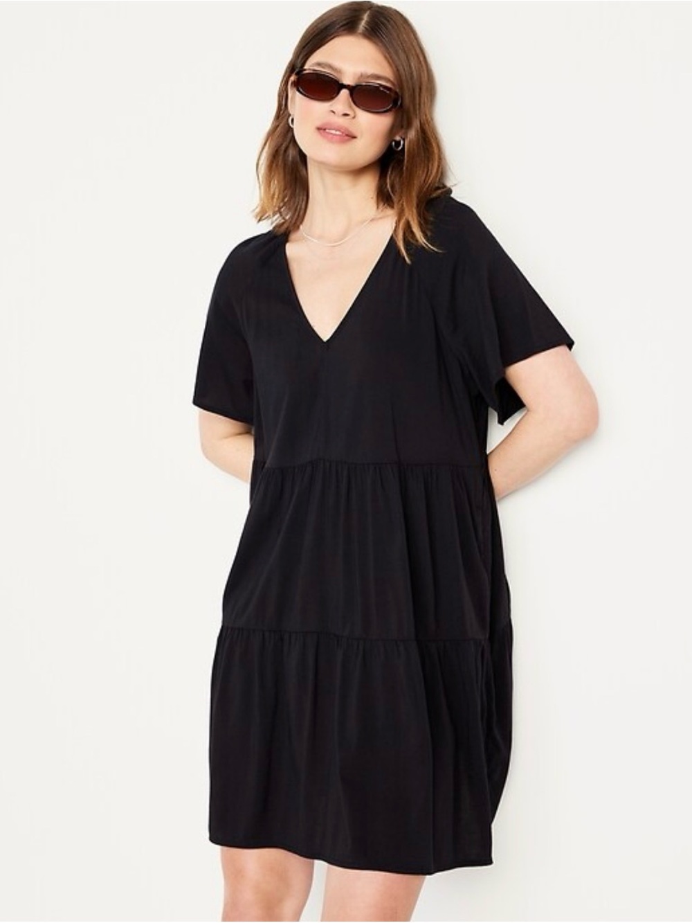 Old Navy V-Neck Mini Swing Dress with pockets